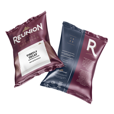 REUNION COFFEE ROASTERS Firefly Decaf, SWP, RA, 2.0 oz Fraction Packs, PK24 PK PR40300